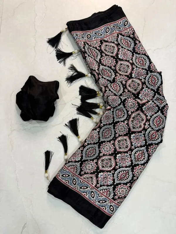 Sm_Super_Ajrakh_Pure_Crepe_Silk_Festive_Saree_With_Traditional_Printed_Blouse_Black
