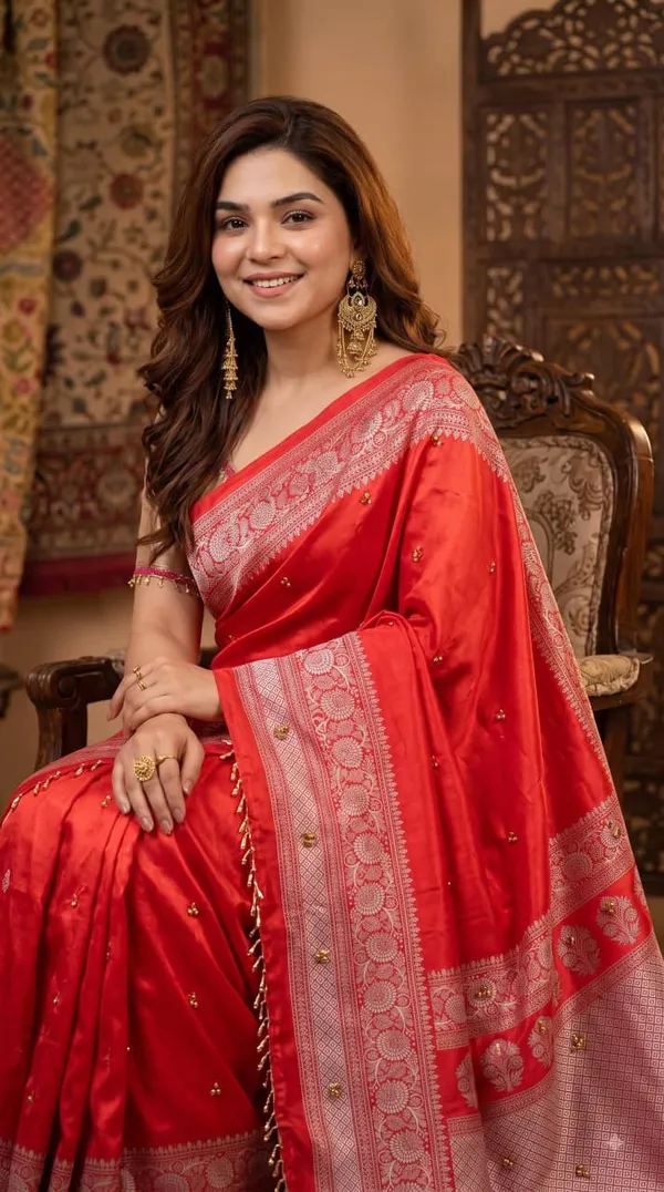 Sm_Designer_Printed_Soft_Chinon_Saree_With_Ghungroo_Latkan_Lace_Border_Scarlet_Red