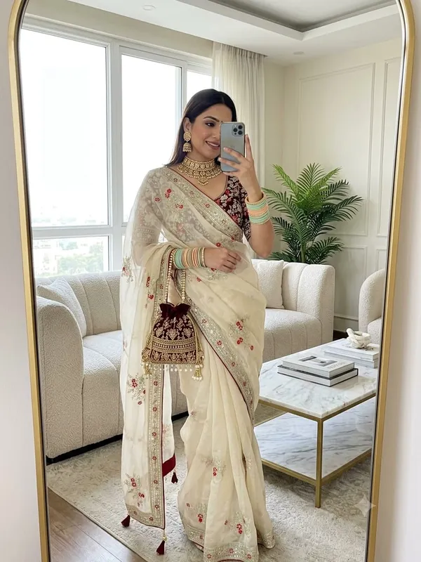 Sm_Designer_Fendy_Satin_Saree_With_Heavy_3mm_Sequence_Pallu_All_Over_Butties_Ready_To_Wear_Blouse_Default_Title