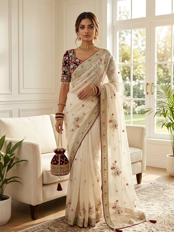 Sm_Designer_Fendy_Satin_Saree_With_Heavy_3mm_Sequence_Pallu_All_Over_Butties_Ready_To_Wear_Blouse_Default_Title