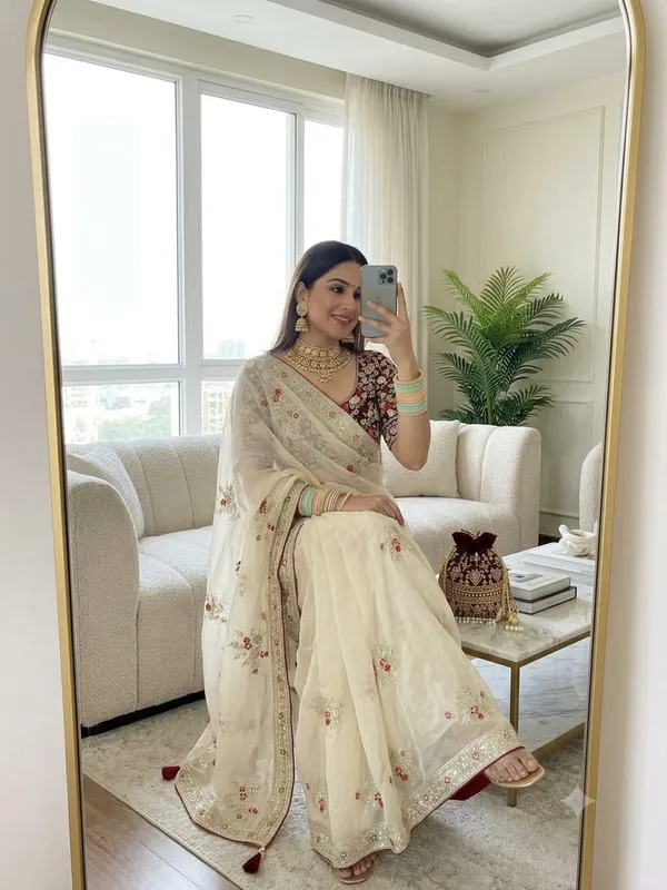 Sm_Designer_Fendy_Satin_Saree_With_Heavy_3mm_Sequence_Pallu_All_Over_Butties_Ready_To_Wear_Blouse_Default_Title