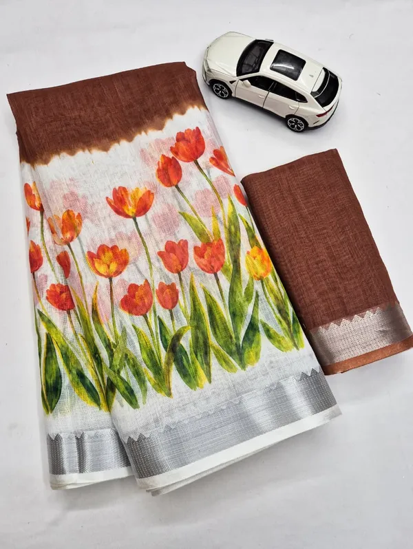 Sm_Designer_Digital_Printed_Soft_Linen_Saree_With_Traditional_Mangalagiri_Border_Brown