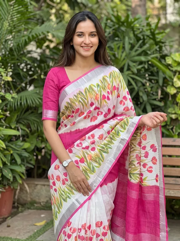 Sm_Designer_Digital_Printed_Soft_Linen_Saree_With_Traditional_Mangalagiri_Border_Brown