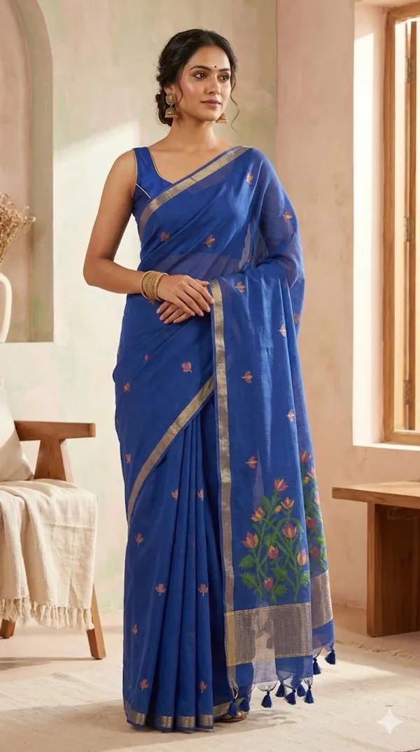 Sm_Summer_Special_Pastel_Jamdani_Weave_Cotton_Feel_Saree_Blue
