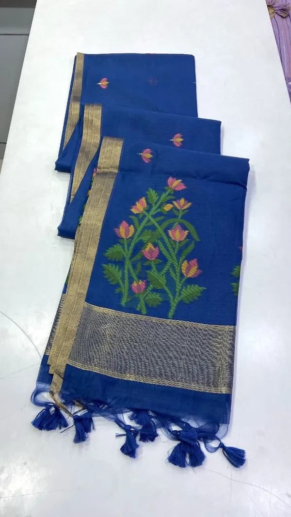 Sm_Summer_Special_Pastel_Jamdani_Weave_Cotton_Feel_Saree_Red