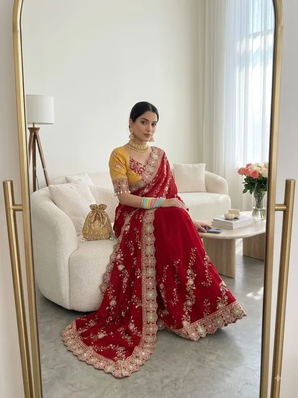 Sm_Jhamkudi_Heavy_Fendy_Satin_Lehariya_Sequence_Saree_Crimson_Red