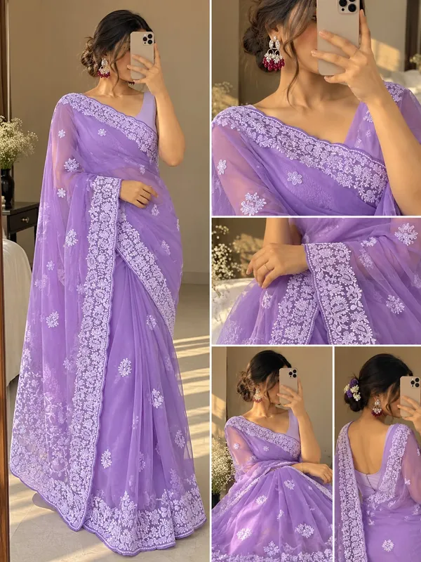 Sm_Soft_Georgette_Embroidered_Chikankari_Saree_Black