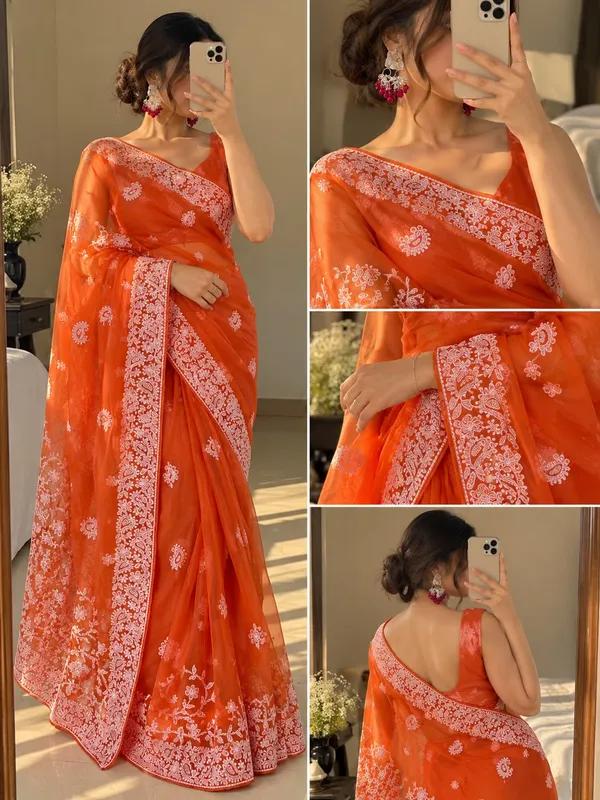 Sm_Soft_Georgette_Embroidered_Chikankari_Saree_Black
