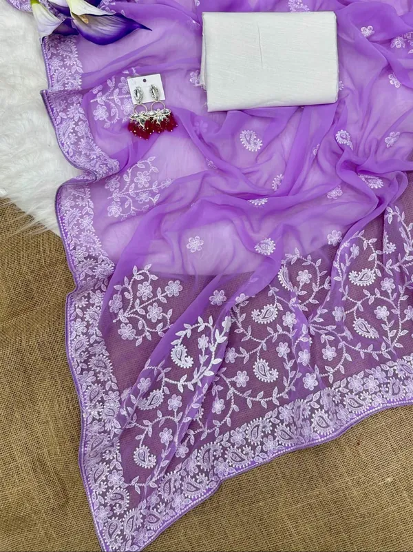 Sm_Soft_Georgette_Embroidered_Chikankari_Saree_Black