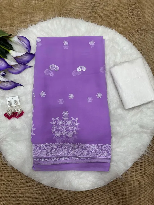 Sm_Soft_Georgette_Embroidered_Chikankari_Saree_Black