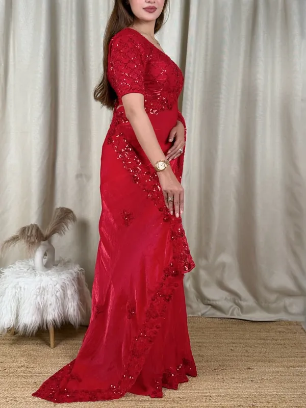 Sm_Red_Chilly_Tone_To_Tone_Handcrafted_Beads_Sequins_Embroidered_Fandy_Satin_Saree_Default_Title