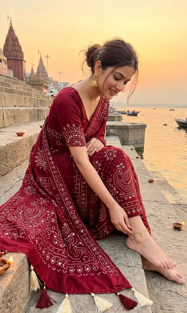Sm_Heavy_Pure_Satin_Moss_Saree_With_Traditional_Ajrakh_Print_Fine_Zari_Maroon