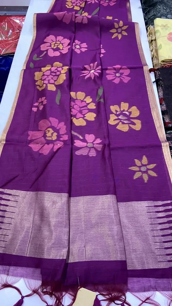 Sm_Authentic_Jamdani_Inspired_Cotton_Feel_Woven_Jaal_Saree_Default_Title