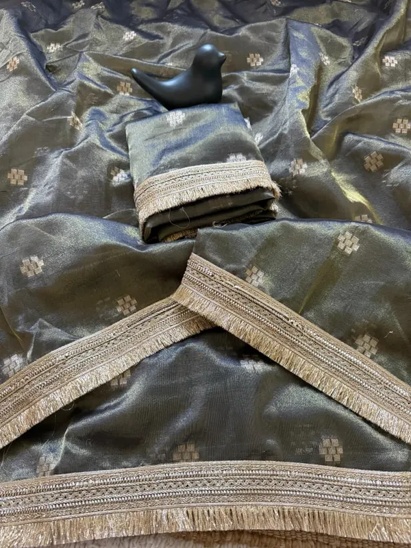 Sm_Premium_Tussar_Silk_Saree_With_Woven_Jacquard_Buti_Sabyasachi_Inspired_Designer_Lace_Border_Charcoal_Grey