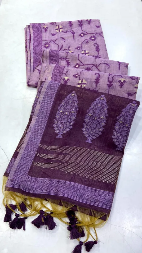 Sm_Elegant_Jamdani_Woven_Jaal_Soft_Silk_Blend_Saree_With_Artistic_Pallu_Purple