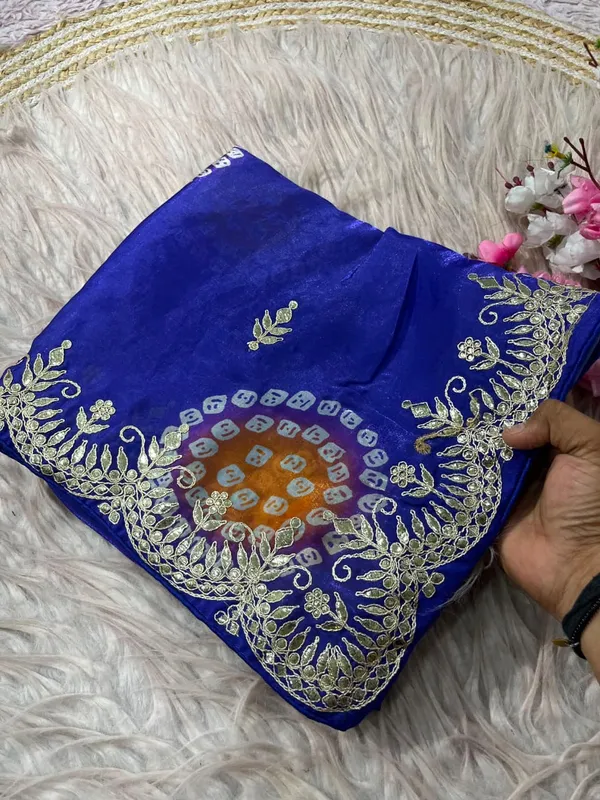 Sm_Soft_Shine_Space_Silk_Bandhej_Leheriya_Print_Saree_Iris_Blue
