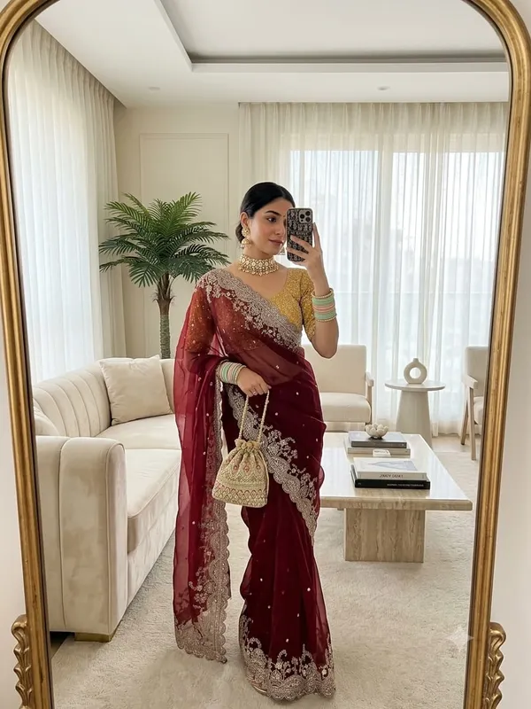 Sm_Pranjal_Designer_Soft_Fandy_Satin_Saree_With_3mm_Sequins_Embroidery_Jaal_Deep_Wine