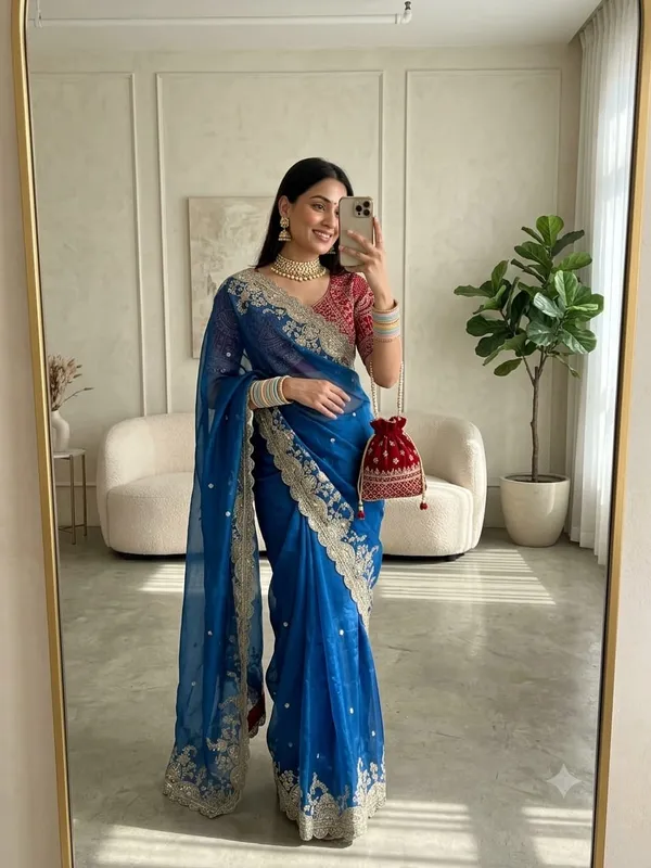 Sm_Pranjal_Designer_Soft_Fandy_Satin_Saree_With_3mm_Sequins_Embroidery_Jaal_Peacock_Blue