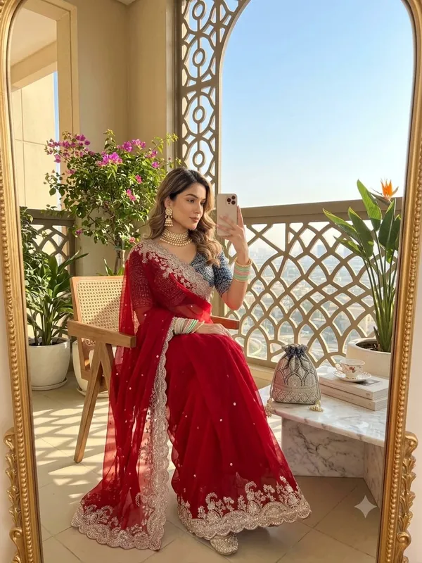 Sm_Pranjal_Designer_Soft_Fandy_Satin_Saree_With_3mm_Sequins_Embroidery_Jaal_Crimson_Red