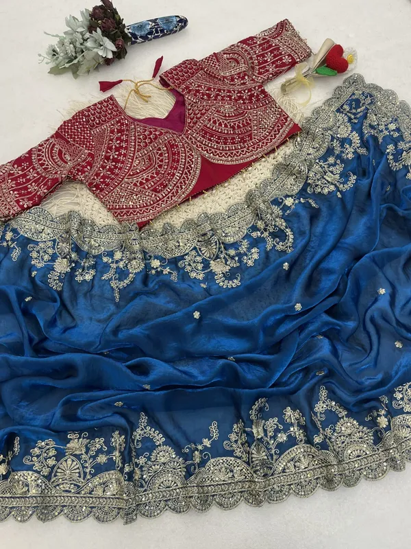 Sm_Pranjal_Designer_Soft_Fandy_Satin_Saree_With_3mm_Sequins_Embroidery_Jaal_Crimson_Red