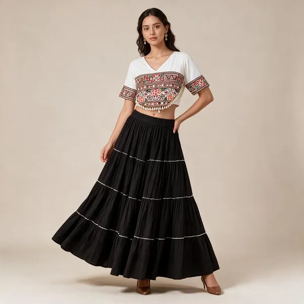 Black_Kora_Cotton_Full_Stitched_Lehenga_Choli_For_Women