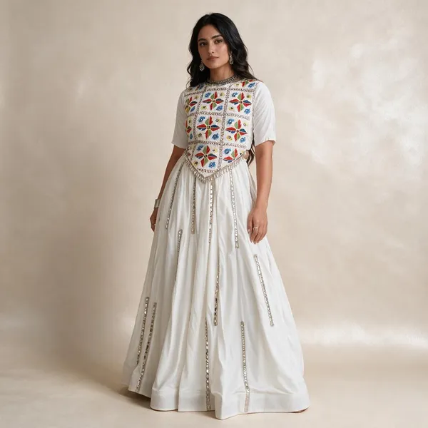 White_Rayon_Mirror_Work_Embroidered_Lehenga_Choli_For_Women