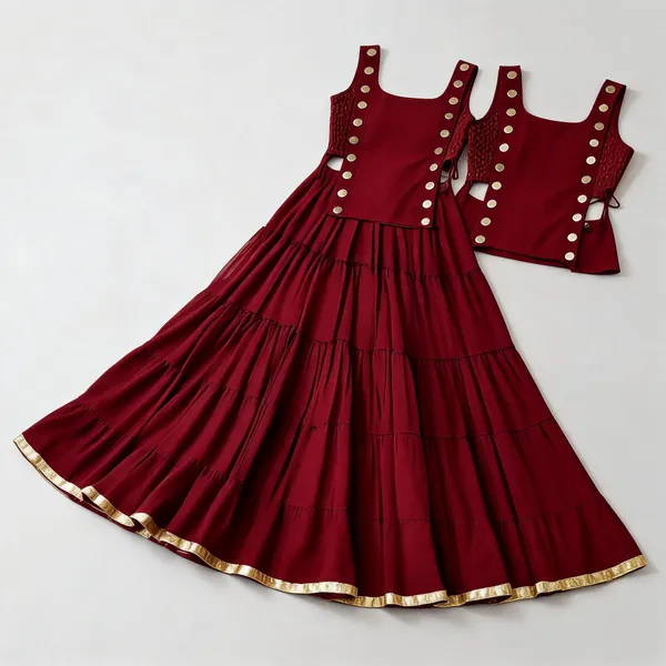 Maroon_Flared_Fully_Stitched_Lehenga_Choli_With_Koti_For_Women