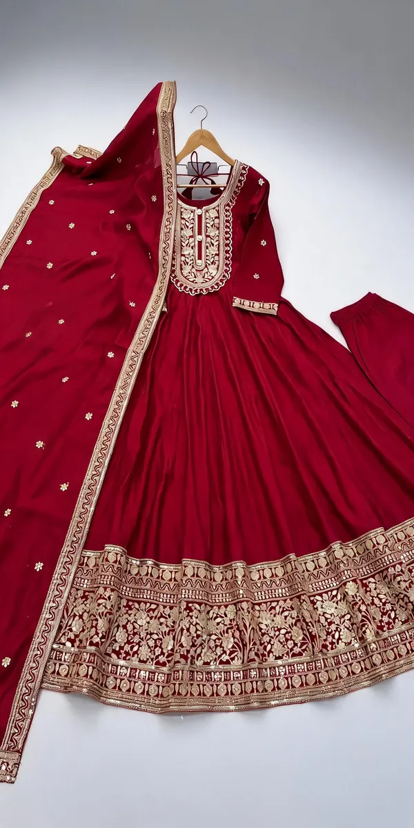 Crimson_Red_Roman_Silk_Embroidered_Party_Gown_Pant_Dupatta_Set_For_Women