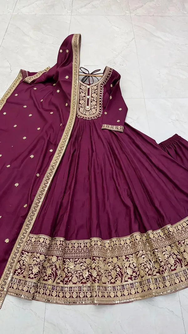 Wine_Purple_Roman_Silk_Embroidered_Party_Gown_Pant_Dupatta_Set_For_Women