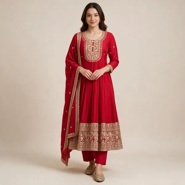 Red_Roman_Silk_Embroidered_Party_Gown_Pant_Dupatta_Set_For_Women