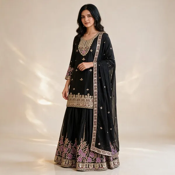 Black_Chinon_Silk_Embroidered_3_Piece_Sharara_Set_For_Women
