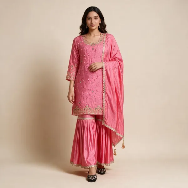 Pink_Chinon_Silk_Moti_Handwork_Sharara_Set_For_Women