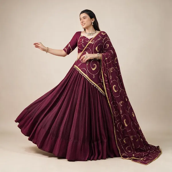 Burgundy_Festive_Fabric_Sequins_Thread_Embroidery_Lehenga_Choli_For_Women