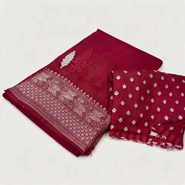 Deep_Wine_Viscose_Mysore_Crepe_Sequin_Zari_Woven_Border_Saree_For_Women