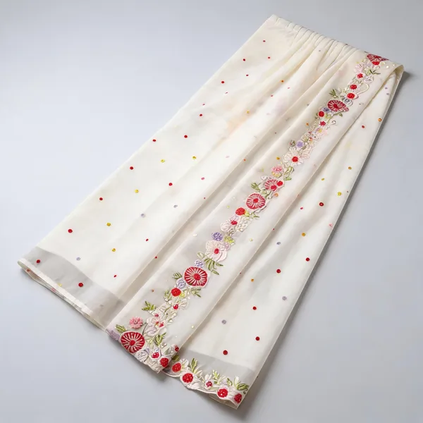Off_White_Georgette_Sequin_Embroidered_Party_Wear_Saree_For_Women