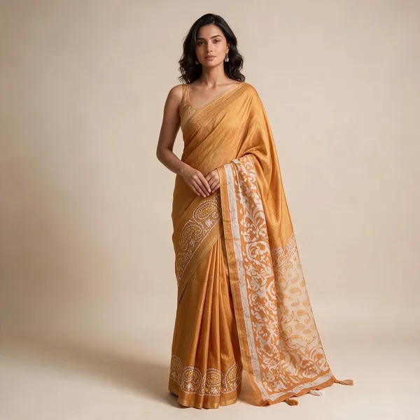 Yellow_Cotton_Thread_Sequin_Embroidered_Festive_Saree_For_Women