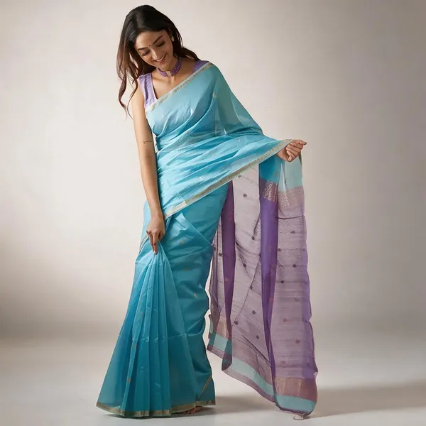 Sky_Blue_Linen_Slub_Jacquard_Woven_Festive_Saree_For_Women