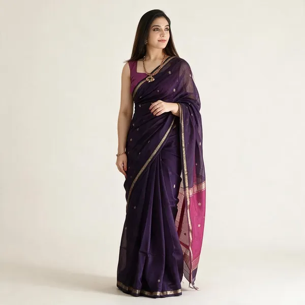 Purple_Linen_Slub_Jacquard_Woven_Festive_Saree_For_Women
