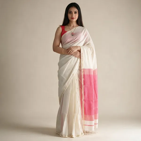 Off_White_Linen_Slub_Jacquard_Woven_Festive_Saree_For_Women
