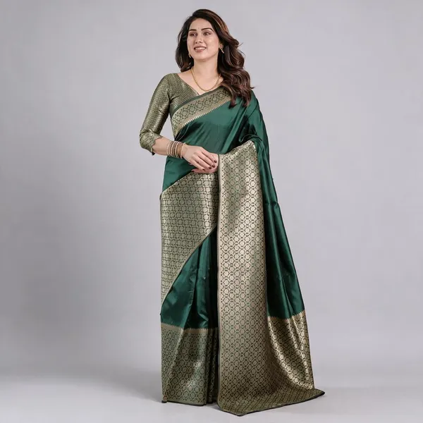 Green_Banarasi_Silk_Zari_Woven_Saree_For_Women