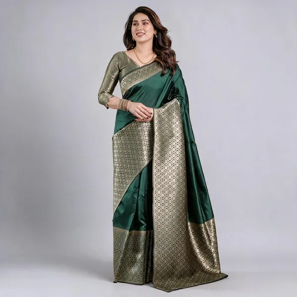 Green_Banarasi_Silk_Zari_Woven_Saree_For_Women