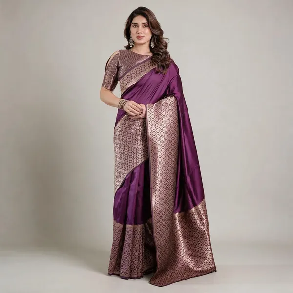 Purple_Banarasi_Silk_Zari_Woven_Saree_For_Women