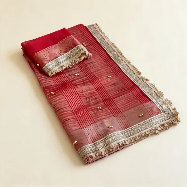 Red_Fendi_Chiffon_Ghungroo_Lace_Border_Party_Wear_Saree_For_Women