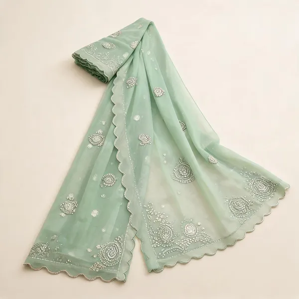 Sage_Green_Shimmer_Silk_Cutdana_Moti_Resham_Work_Velvet_Blouse_Saree_For_Women