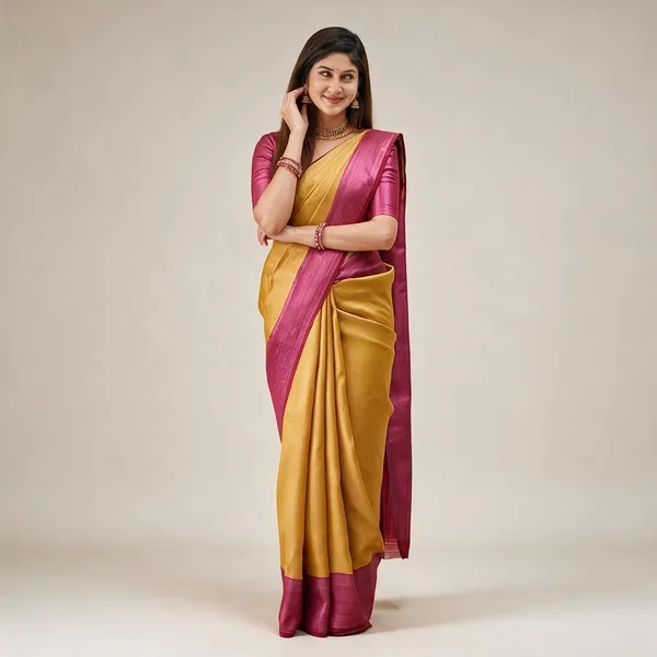 Haldi_Yellow_Lichi_Silk_Jacquard_Woven_Saree_For_Women