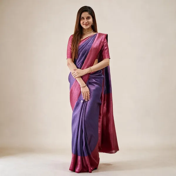 Purple_Lichi_Silk_Jacquard_Woven_Saree_For_Women