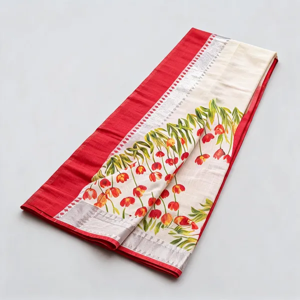 Crimson_Red_Linen_Digital_Print_Mangalagiri_Border_Saree_For_Women