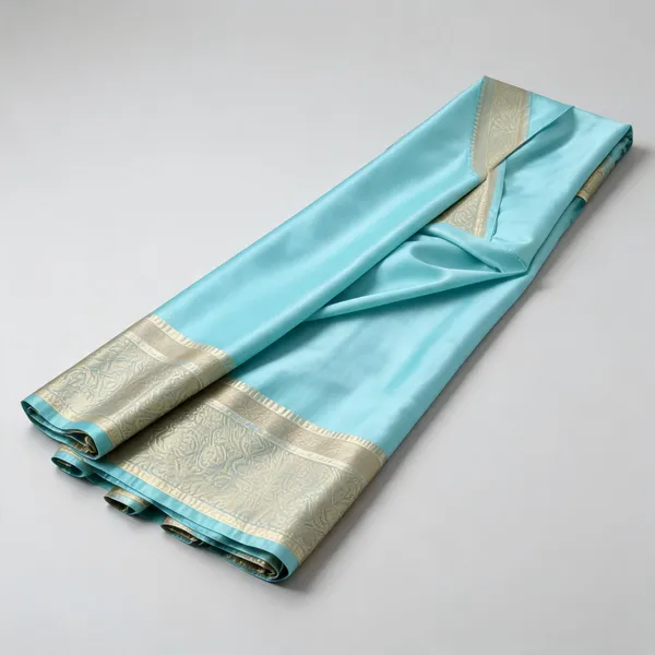 Sky_Blue_Space_Silk_Zari_Woven_Belt_Pallu_Saree_For_Women