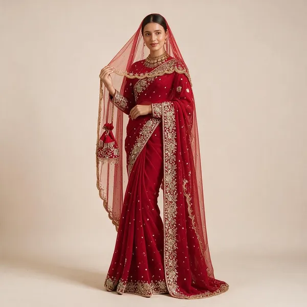 Red_Rangoli_Silk_Sequin_Embroidery_Festive_Saree_For_Women