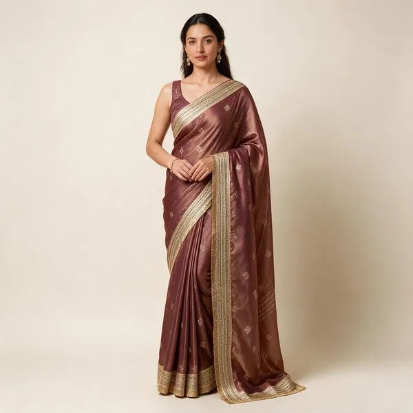 Dusty_Rose_Tussar_Silk_Jacquard_Buti_Woven_Lace_Border_Saree_For_Women